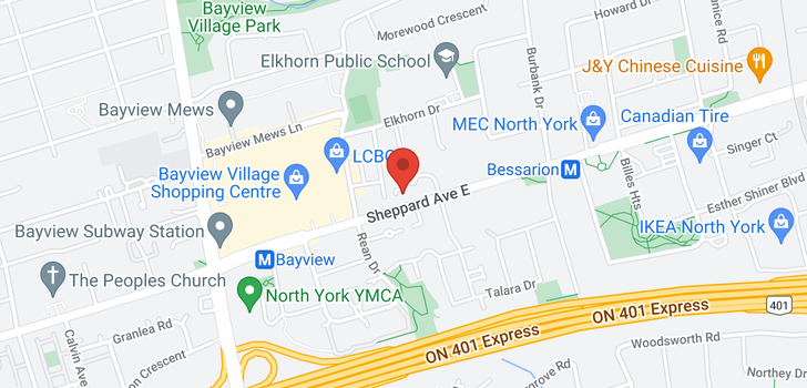 map of #PH18 -650 SHEPPARD AVE E